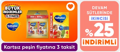 Bebelac Devam Sütlerinde  "2.si %25 İndirimli