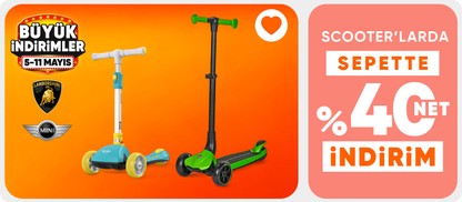 Lamborghini & Mini Cooper Markalı Scooterlarda Sepette Net %40 İndirim