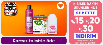 Kişisel Bakım Ürünlerinde 50 TL Üzerine %15 %20 %30 İndirimler (CMS)