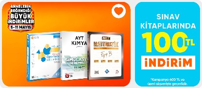 Sınav kitaplarında  100 TL indirim