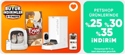 Petshop Ürünlerinde 50 TL ve Üzerine %25-%30-%35 İndirimler (CMS)