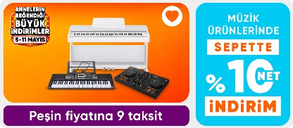 Müzik ürünlerinde  sepette %10 net indirim