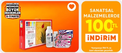 Sanatsal malzemelerde 100 TL indirim