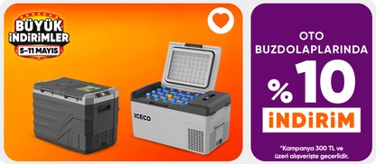 Oto Buzdolaplarında 300 TL Üzerine %10 İndirim