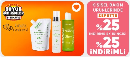 Bade Natural Markalı Ürünlerde Sepette %25 indirim + 2. ürüne %25 indirim
