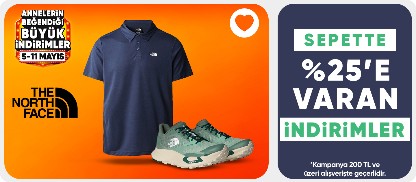 The North Face ürünlerinde sepette %25'e varan indirim