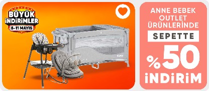 Anne Bebek Outlet Ürünlerinde Sepette %50 İndirim