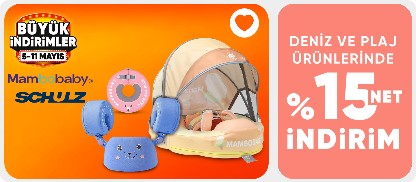 Mambobaby ve Schulzz Çocuk Deniz ve Plaj Ürünlerinde Sepette Net %15 İndirim