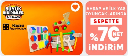 Hamaha Ahşap ve İlk Yaş Oyuncaklarında Sepette Net %70 İndirim