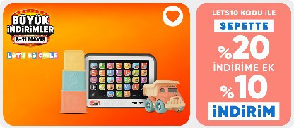 Let's be child Markalı Oyuncaklarda LETS10 Kodu ile %20 İndirime Ek %10 İndirim