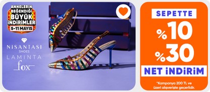 Nişantaşı Shoes, Laminta,Fox Shoes ürünlerinde sepette %10-%30 net indirim
