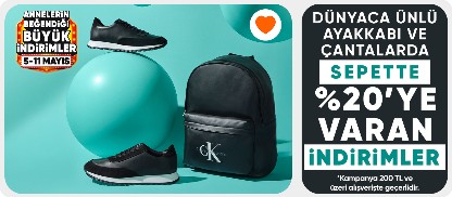 Dünyaca ünlü markalı ayakkabı ve çantalarda sepette %20'ye varan indirim