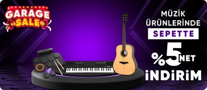 Müzik ürünlerinde  sepette %5 net indirim