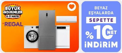 Beyaz eşyalarda  sepette %10 net indirim