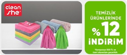 Cleanshe Temizlik Ürünlerinde 500 TL ve Üzeri %12 İndirim
