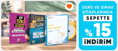 Ders ve sınav kitaplarında sepette %15 indirim