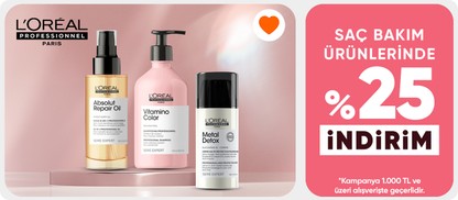 L'Oréal Professionnel Ürünlerinde 1000 TL ve Üzerine %25 İndirim
