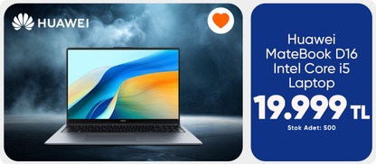 Huawei MateBook D16 Intel Core i5 Freedos 16" Laptop 19.999TL