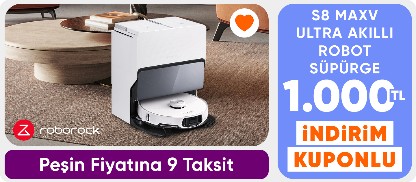 Roborock S8 Maxv Ultra Akıllı Robot Süpürge de 1000 TL Kupon  ve 9 Taksit Fırsatı
