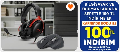 Erken Karne Hediyelerini Kaçırma Bilgisayar ve Ekipmanlarında  2500 TL'ye sepette 150 TL indirim