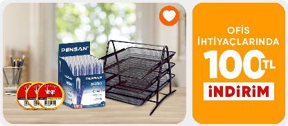 Ofis ihtiyaçlarında  700 TL üzerine 100 TL indirim