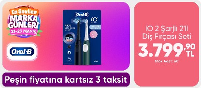 Oral-B iO 2 Şarjlı Diş Fırçası Seti 2'li – Gece Siyahı / Yeşil 3.799,90 TL