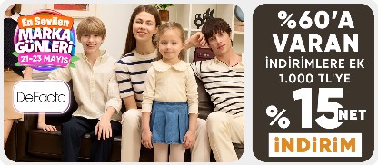 %60'a varan indirime ek  1.000 TL'ye %15 net indirim