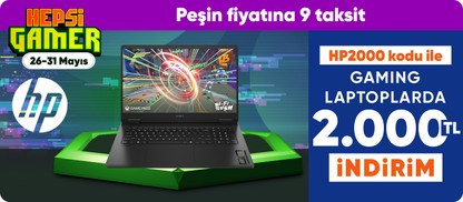 HP 2000 koduyla HP Gaming Laptoplarda 2000 TL İndirim