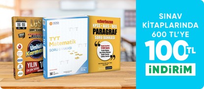 Sınav kitaplarında  600 TL'ye 100 TL indirim