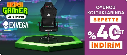 Exvega oyuncu koltuklarında sepette %40 net indirim