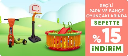 Seçili Park ve Bahçe Oyuncaklarında Sepette %15 İndirim!