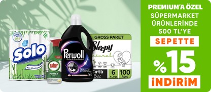 Süpermarket ürünlerinde  500 TL'ye sepette %15 indirim