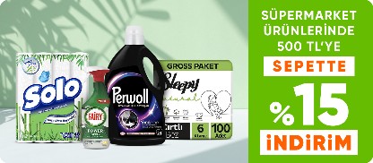 Süpermarket ürünlerinde sepette %15 indirim 