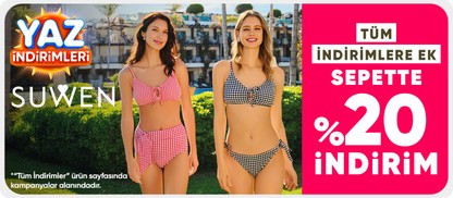 Tüm indirimlere ek  sepette %20 indirim