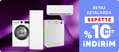 Beyaz Eşyalarda Sepette %10 Net İndirim