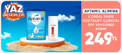 Aptamil Alımına L'Oréal Paris Revitalift Clinical Spf 50+ Günlük Yüksek Uv Korumalı Yüz Güneş Kremi 50ml 249 TL