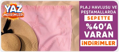 Plaj Havlusu ve Peştemallerde Sepette %40'a varan indirim