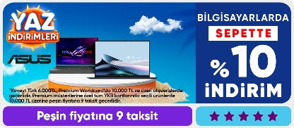 Asus Bilgisayarlarda Sepette %10 İndirim