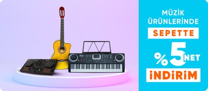 Müzik ürünlerinde  sepette %5 net indirim