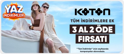 Koton Ürünlerinde Tüm İndirimlere Ek 3 AL 2 Öde
