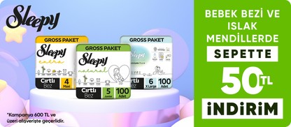 Bebek bezi ve ıslak mendillerde  600 TL'ye sepette 50 TL indirim