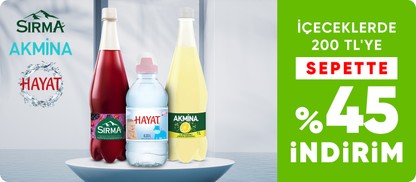 İçeceklerde  200 TL'ye sepette %45 indirim