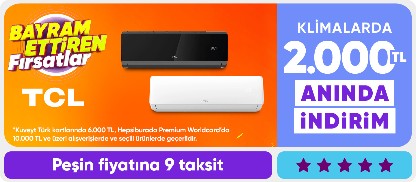 Klimalarda  2.000 TL anında indirim