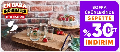 Paşabahçe ürünlerinde sepette %30 net indirim