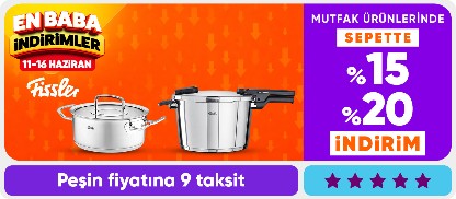 Fissler ürünlerinde sepette %15-%20 indirim
