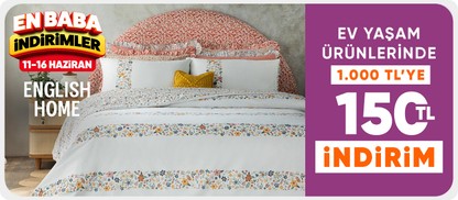 English Home 1.000 TL'ye 150 TL indirim 