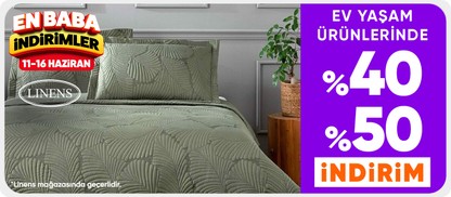 Linens Mağazasında %40-%50 indirim