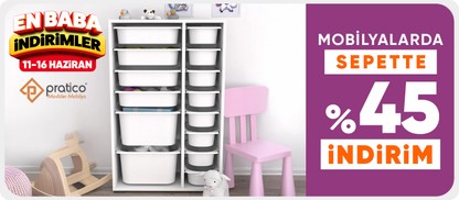 Pratico mobilyalarda sepette %45 indirim