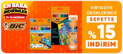 Bic Kırtasiye Ürünlerinde Sepette %15 İndirim