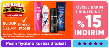 Elidor, Clear, Rexona, Axe Ürünlerinde 750 TL ve Üzerine %15 İndirim